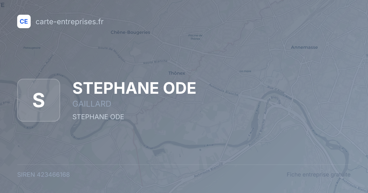 STEPHANE ODE — 423466168 — fiche entreprise