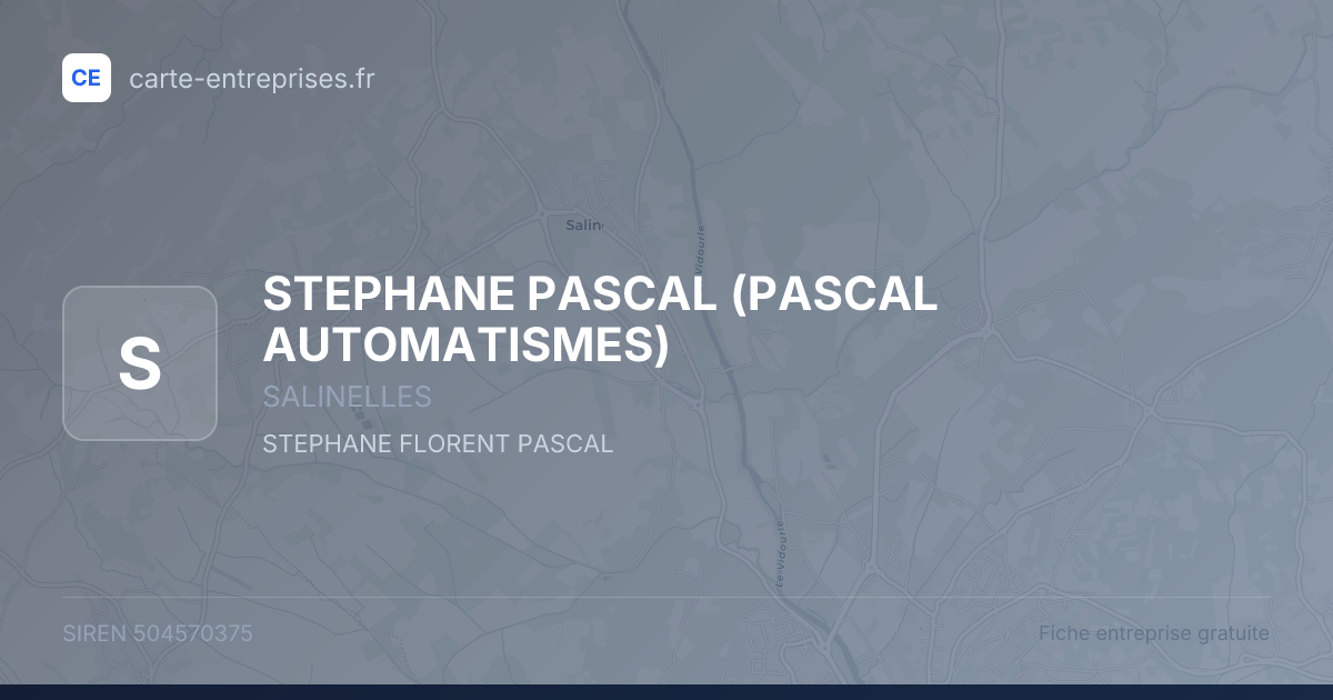 STEPHANE PASCAL (PASCAL AUTOMATISMES) — 504570375 — fiche entreprise