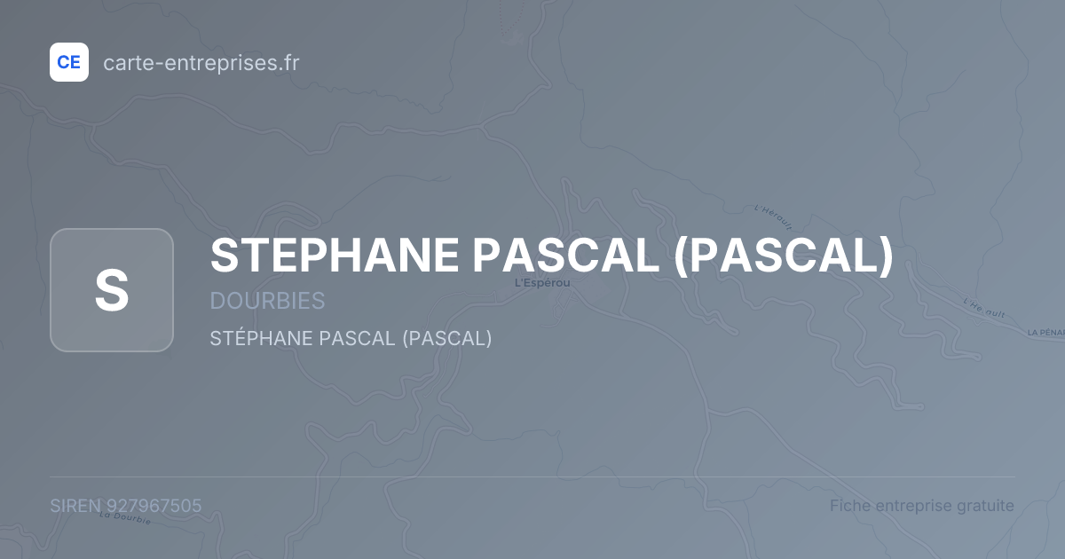 STEPHANE PASCAL (PASCAL) — 927967505 — fiche entreprise