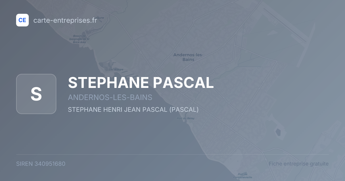STEPHANE PASCAL — 340951680 — fiche entreprise