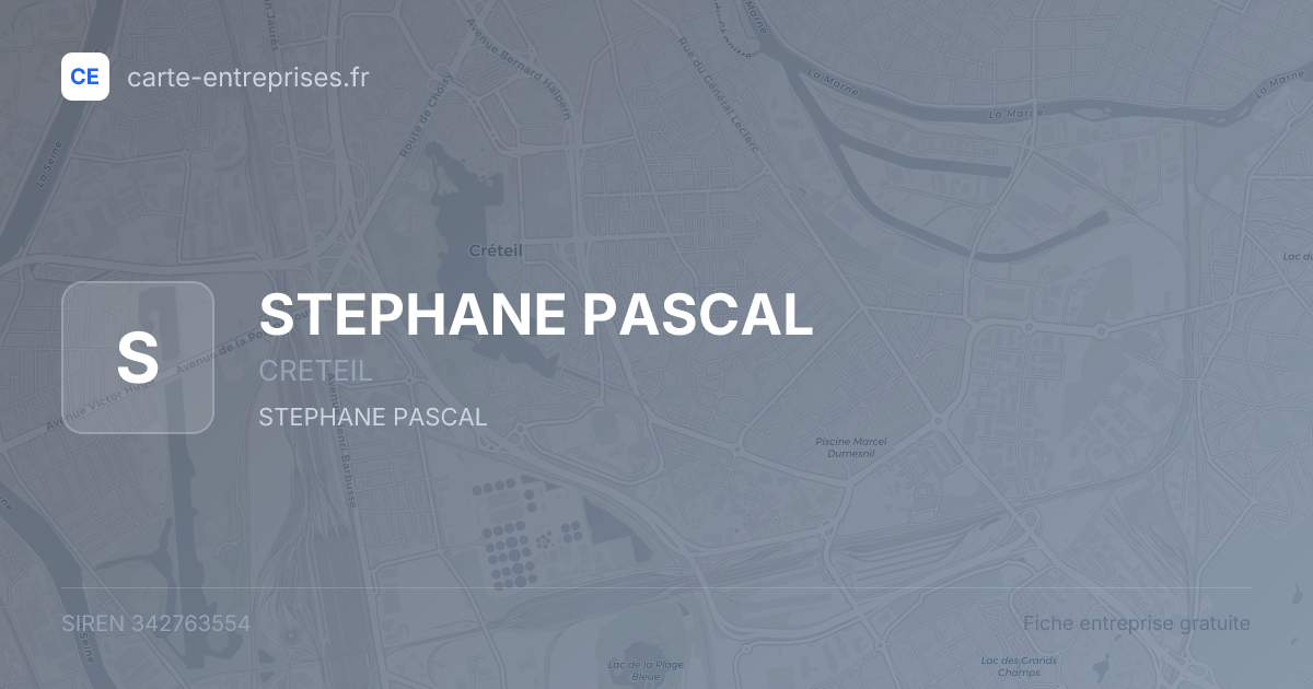 STEPHANE PASCAL — 342763554 — fiche entreprise