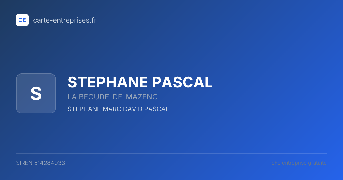 STEPHANE PASCAL — 514284033 — fiche entreprise