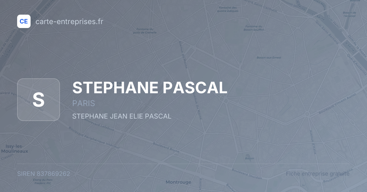 STEPHANE PASCAL — 837869262 — fiche entreprise