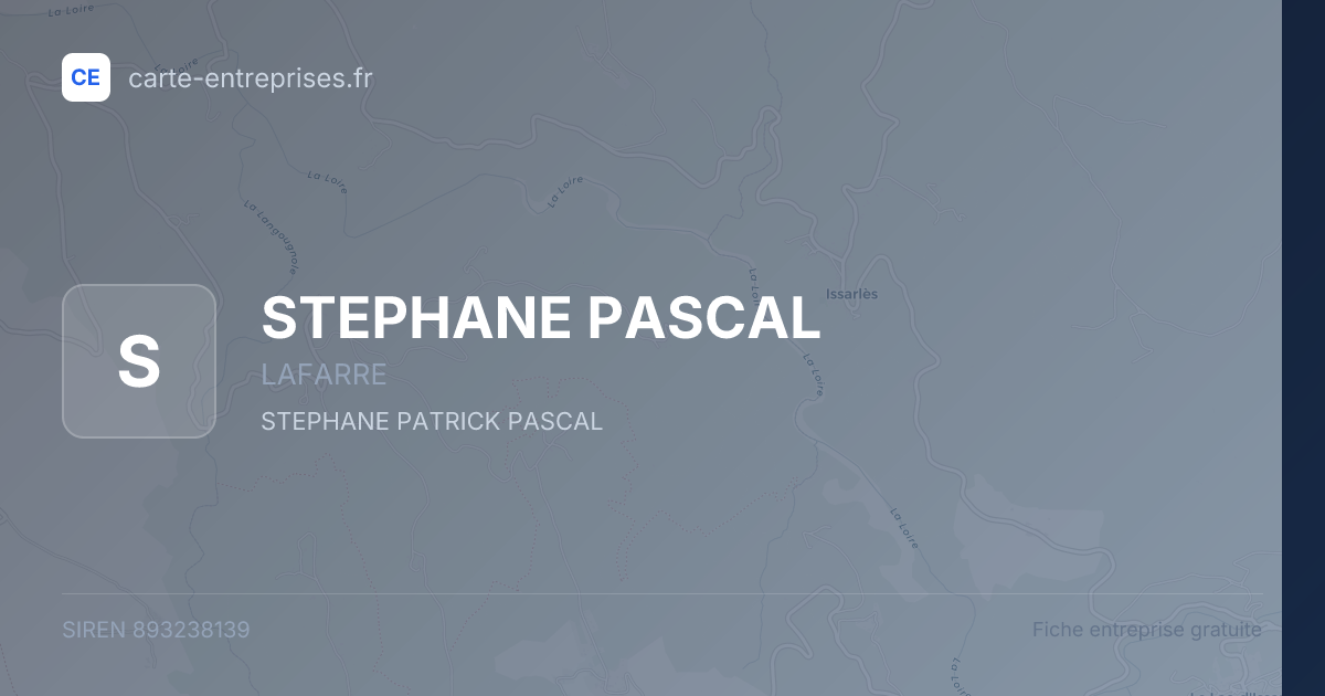 STEPHANE PASCAL — 893238139 — fiche entreprise