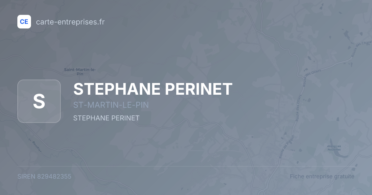 STEPHANE PERINET — 829482355 — fiche entreprise