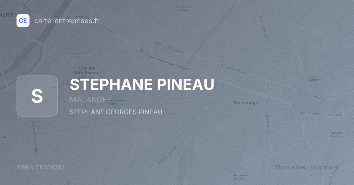 STEPHANE PINEAU — 511359762 — fiche entreprise