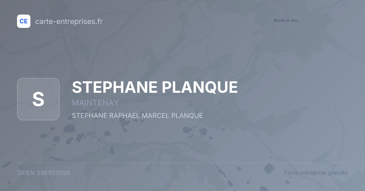 STEPHANE PLANQUE — 348952698 — fiche entreprise