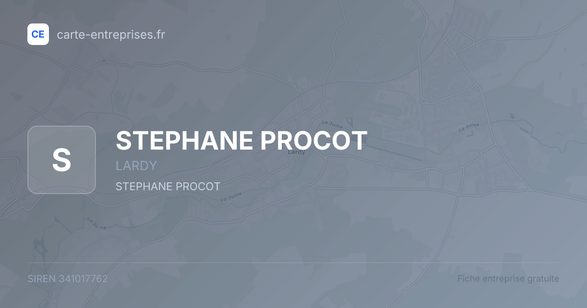 STEPHANE PROCOT — 341017762 — fiche entreprise