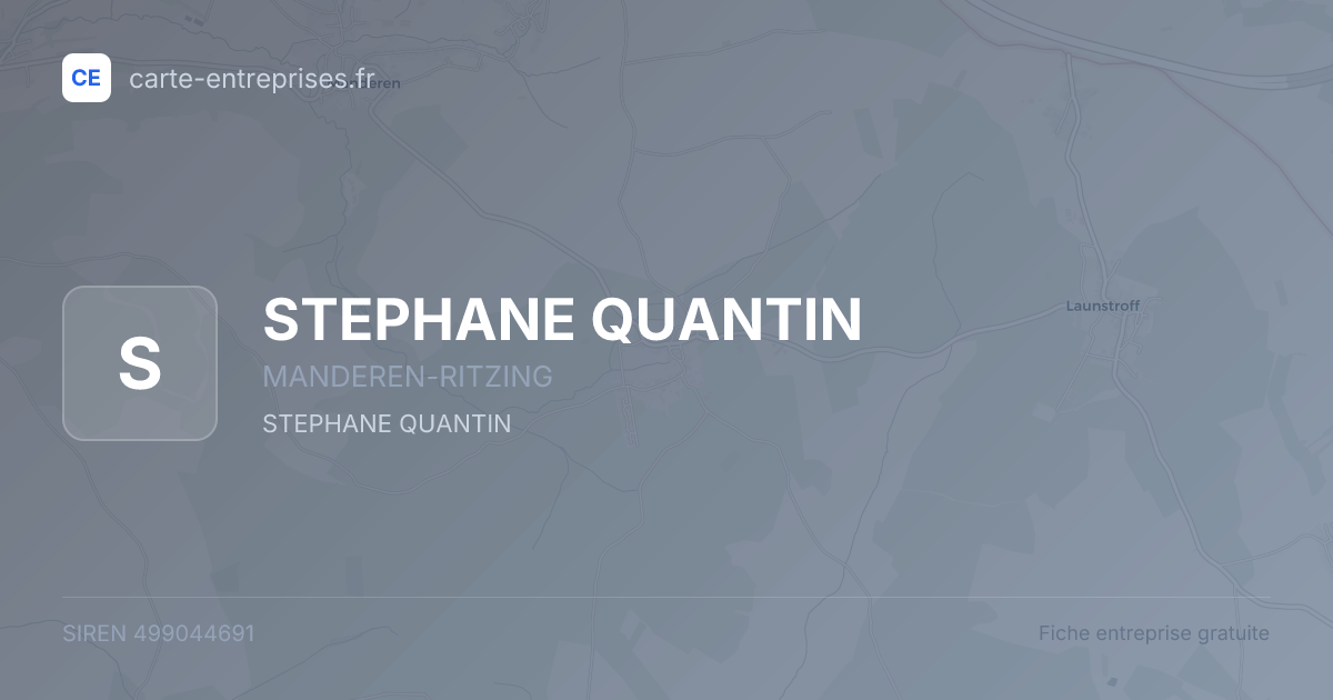 STEPHANE QUANTIN — 499044691 — fiche entreprise