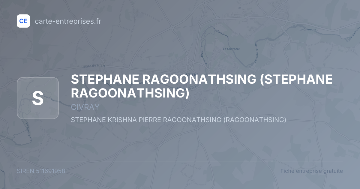 STEPHANE RAGOONATHSING — 511691958 — fiche entreprise