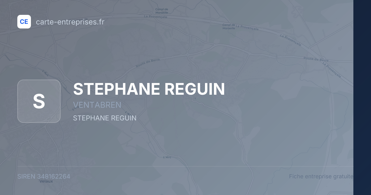 STEPHANE REGUIN — 348162264 — fiche entreprise