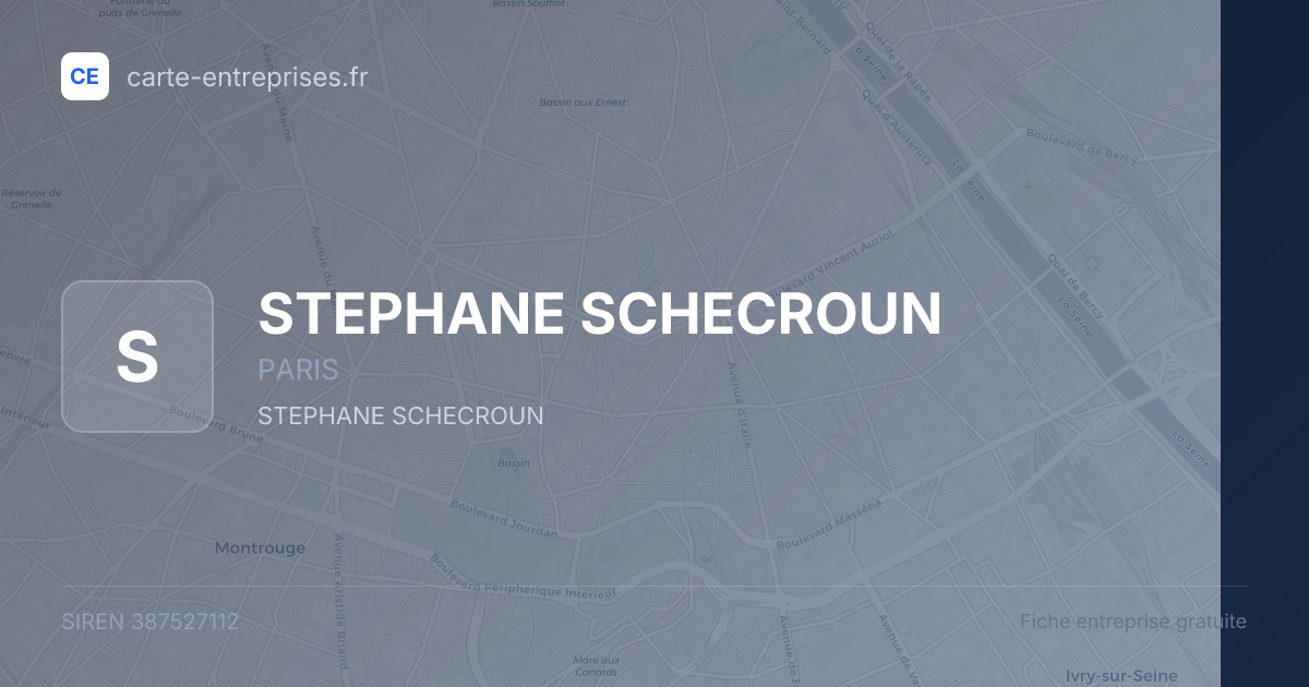 STEPHANE SCHECROUN — 387527112 — fiche entreprise