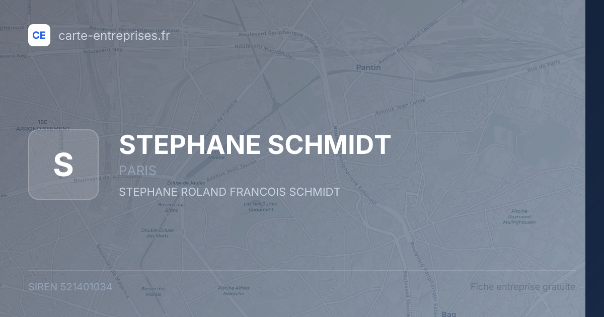 STEPHANE SCHMIDT — 521401034 — fiche entreprise