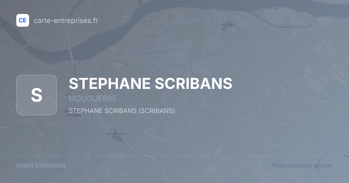 STEPHANE SCRIBANS — 831998992 — fiche entreprise