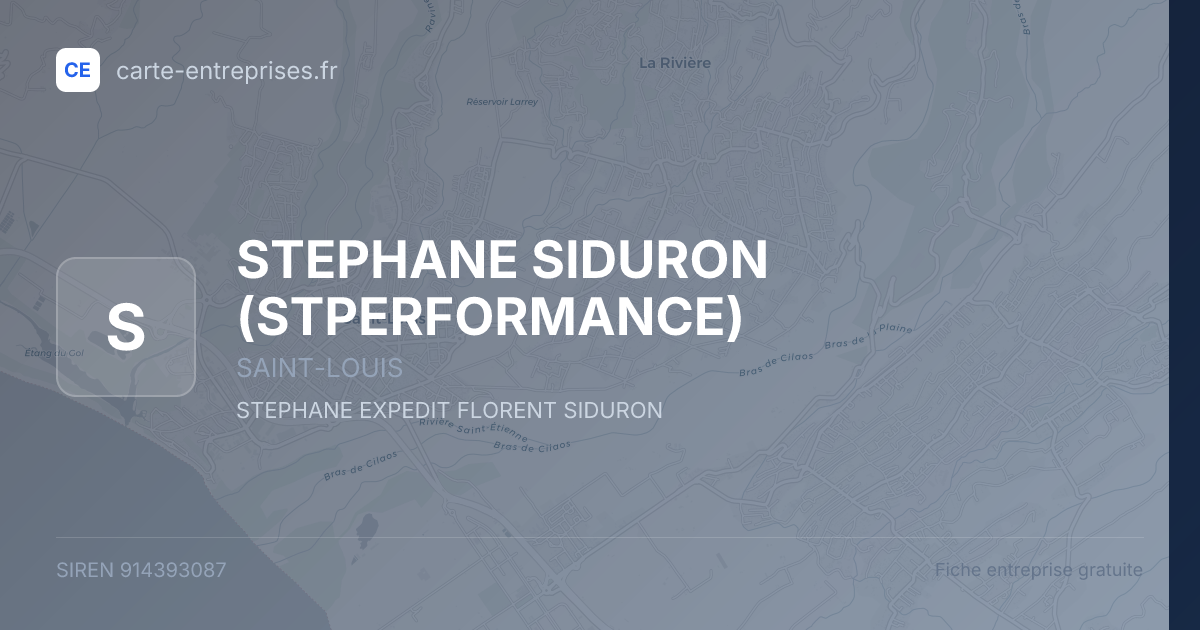 STEPHANE SIDURON (STPERFORMANCE) — 914393087 — fiche entreprise