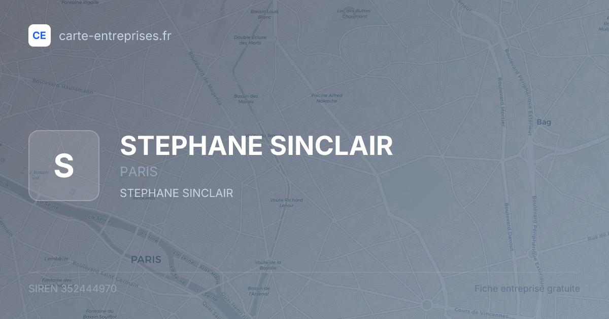 STEPHANE SINCLAIR — 352444970 — fiche entreprise