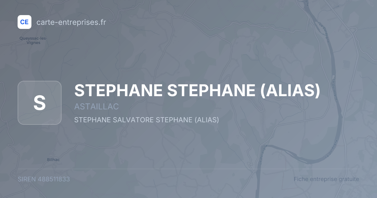 STEPHANE STEPHANE (ALIAS) — 488511833 — fiche entreprise