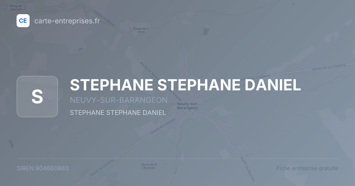 STEPHANE STEPHANE DANIEL — 904660883 — fiche entreprise