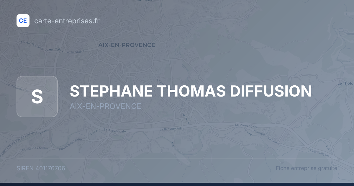 STEPHANE THOMAS DIFFUSION — 401176706 — fiche entreprise