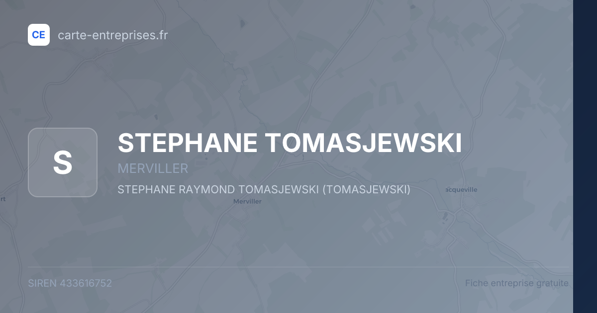 STEPHANE TOMASJEWSKI — 433616752 — fiche entreprise