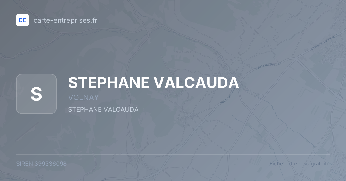 STEPHANE VALCAUDA — 399336098 — fiche entreprise