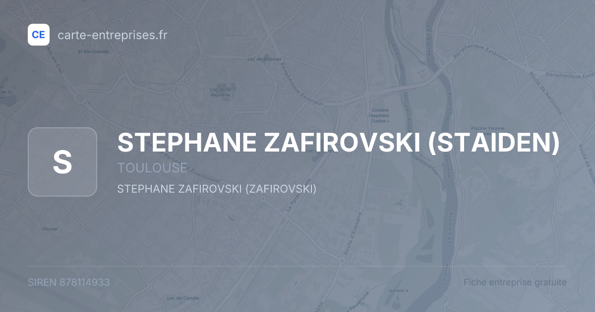 STEPHANE ZAFIROVSKI (STAIDEN) — 878114933 — fiche entreprise