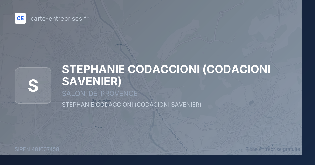 STEPHANIE CODACCIONI (CODACIONI SAVENIER) — 481007458 — fiche entreprise