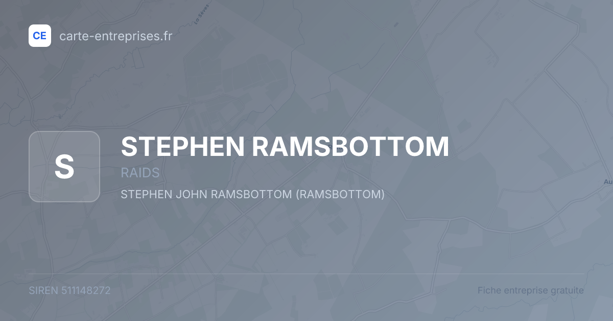 STEPHEN RAMSBOTTOM — 511148272 — fiche entreprise
