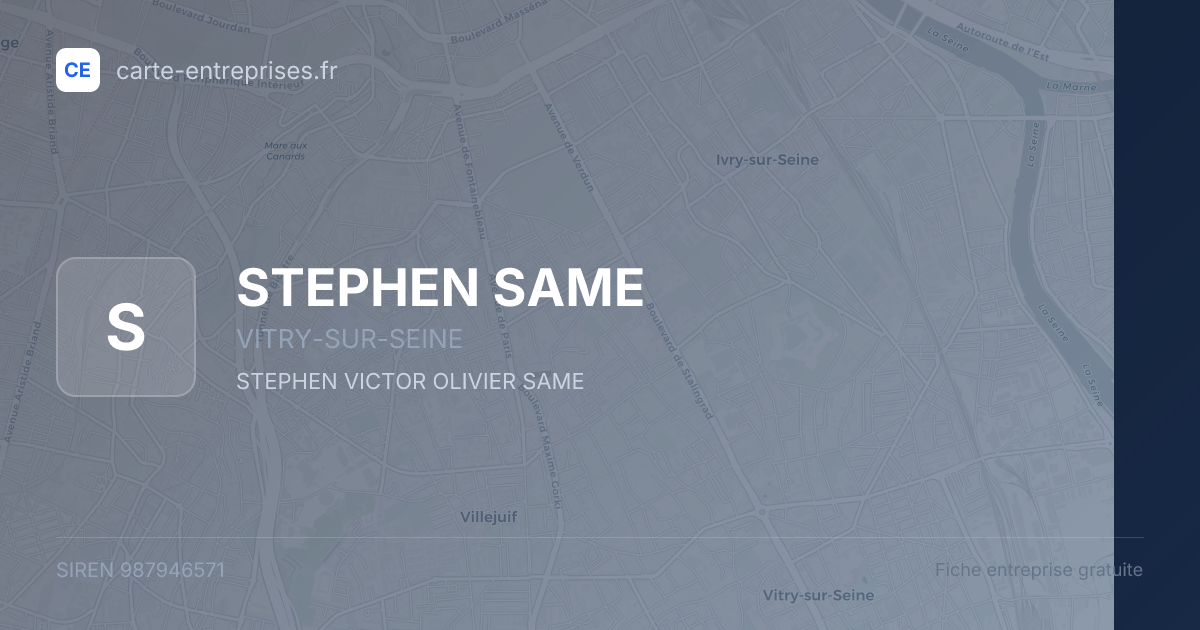 STEPHEN SAME — 987946571 — fiche entreprise
