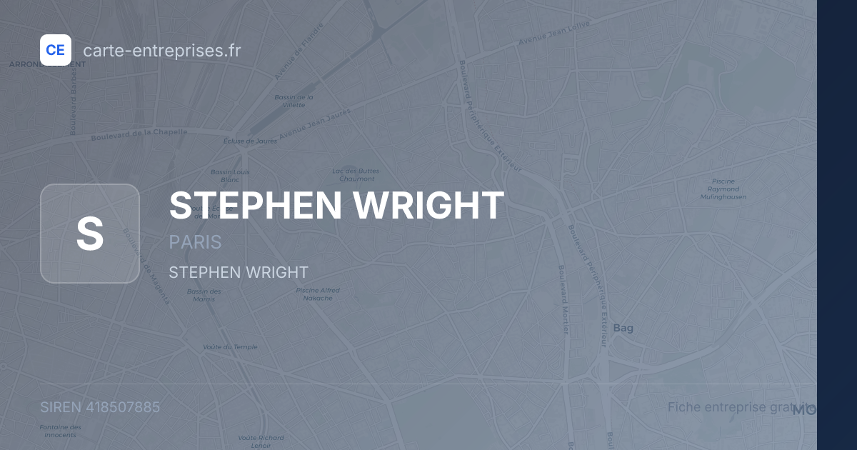STEPHEN WRIGHT — 418507885 — fiche entreprise