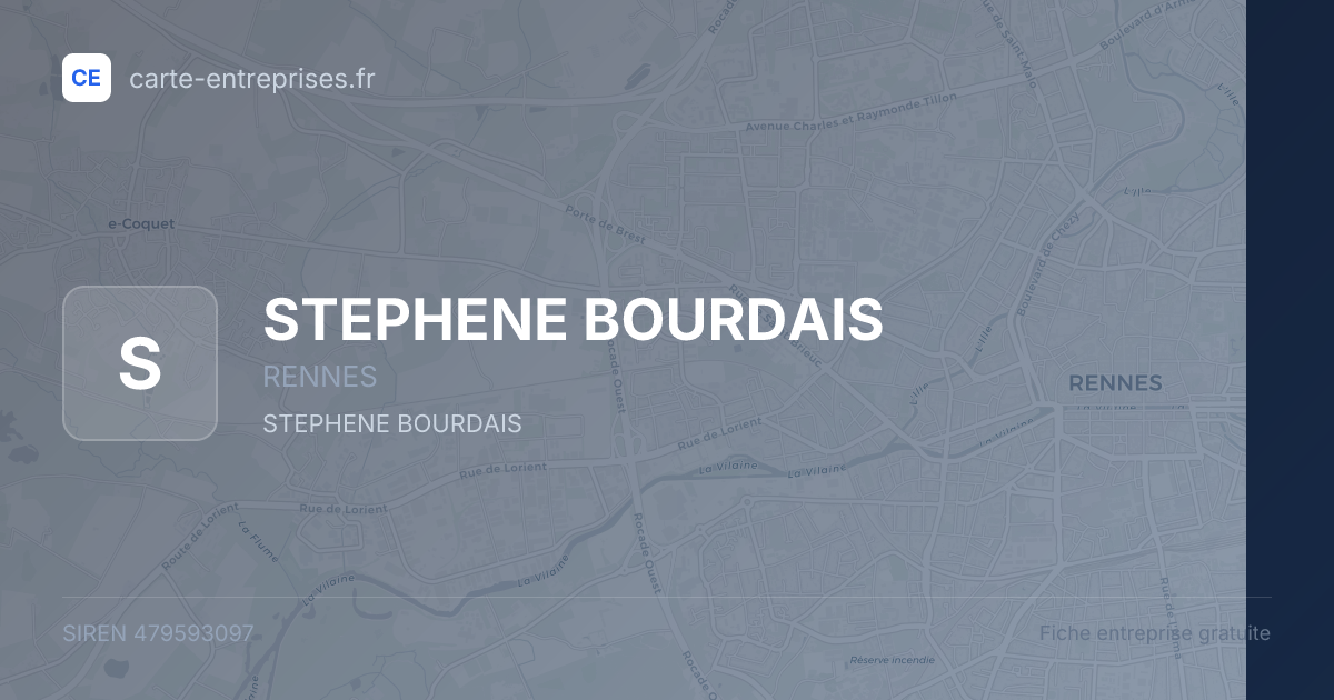 STEPHENE BOURDAIS — 479593097 — fiche entreprise