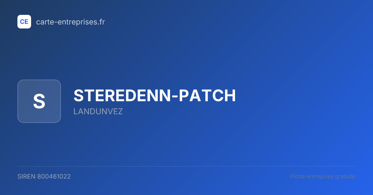 STEREDENN-PATCH — 800461022 — fiche entreprise