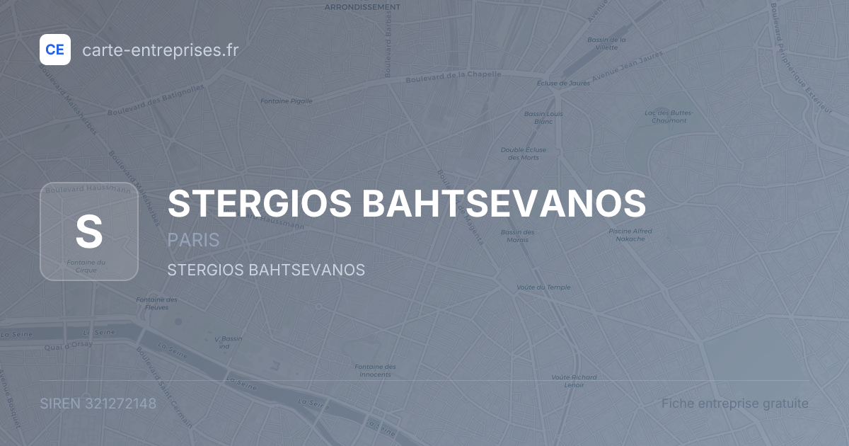 STERGIOS BAHTSEVANOS — 321272148 — fiche entreprise