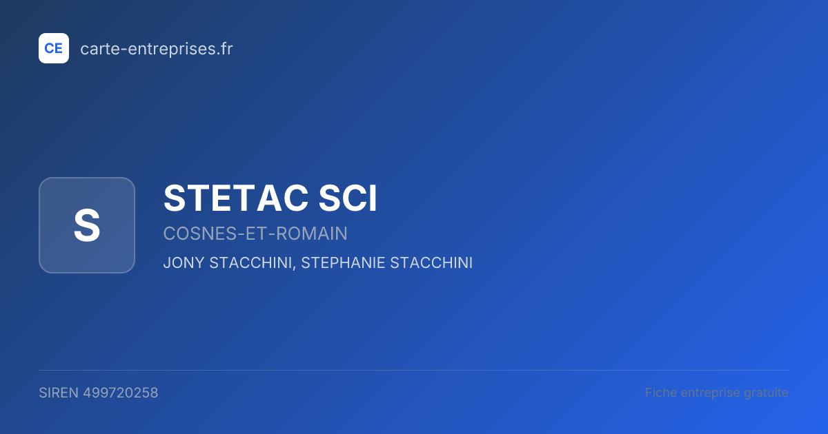 STETAC SCI — 499720258 — fiche entreprise
