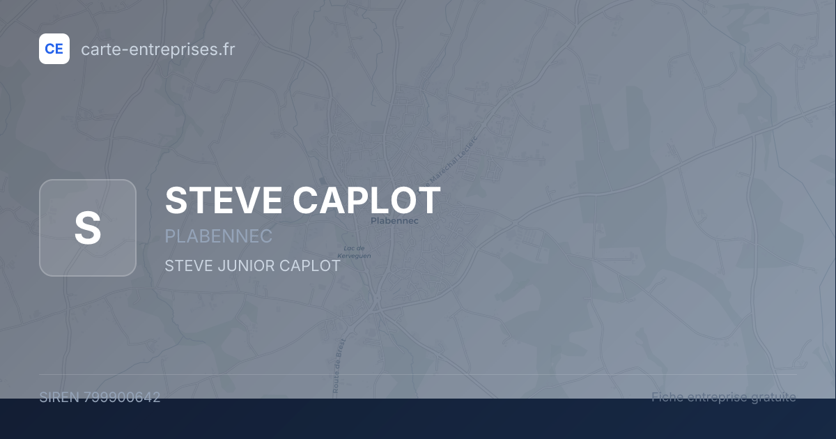 STEVE CAPLOT — 799900642 — fiche entreprise