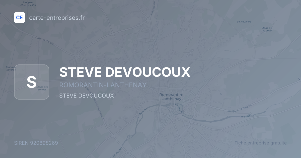 STEVE DEVOUCOUX — 920898269 — fiche entreprise