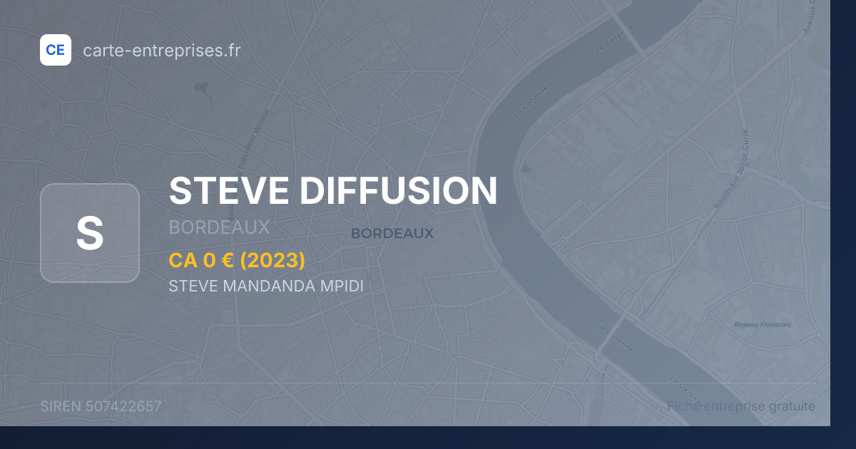 STEVE DIFFUSION — 507422657 — fiche entreprise