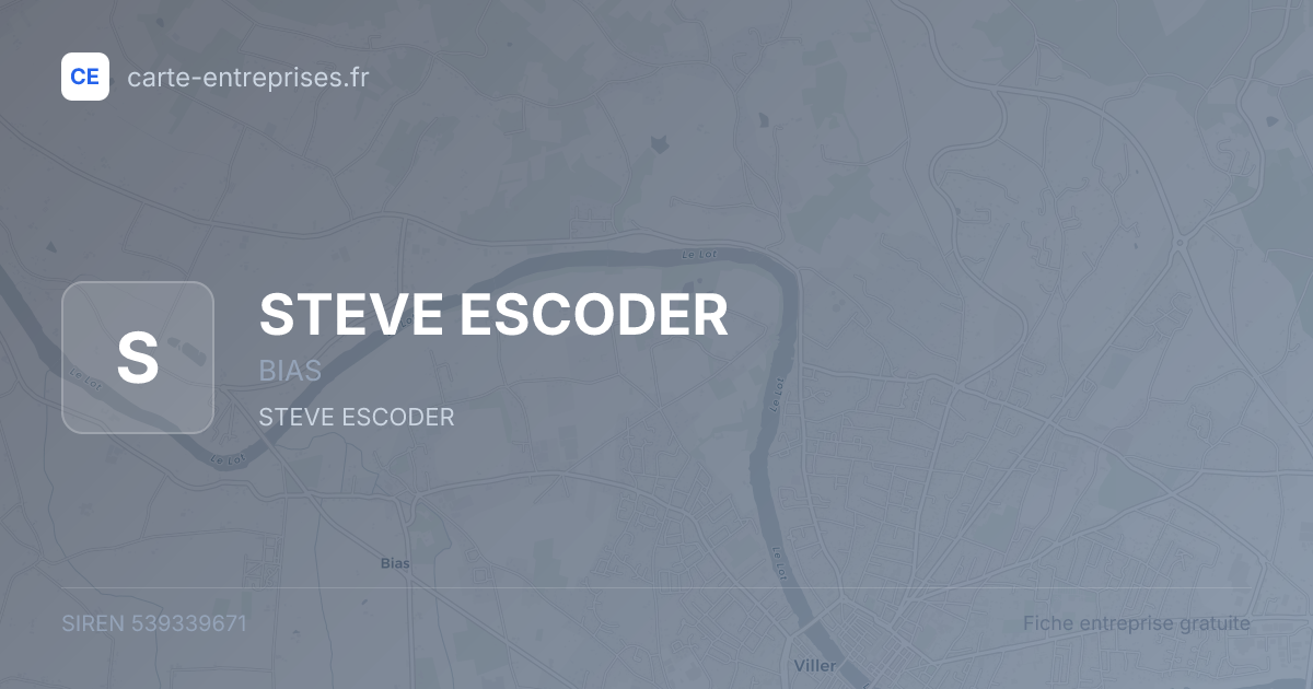 STEVE ESCODER — 539339671 — fiche entreprise