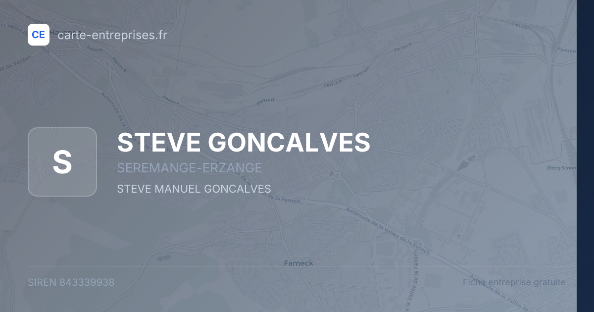 STEVE GONCALVES — 843339938 — fiche entreprise