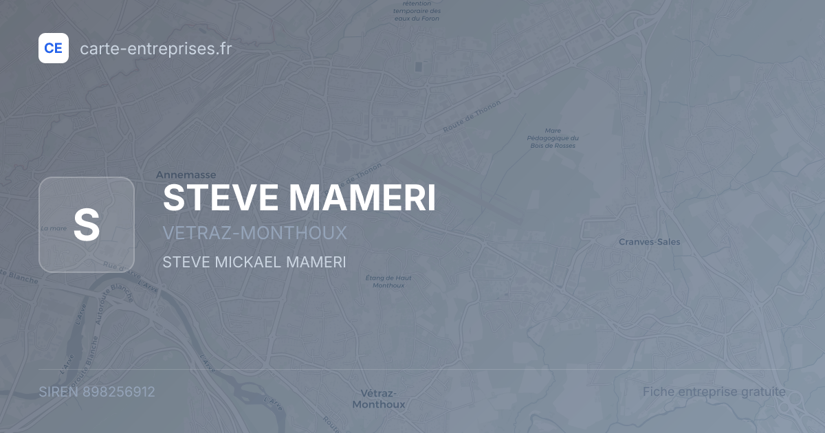 STEVE MAMERI — 898256912 — fiche entreprise