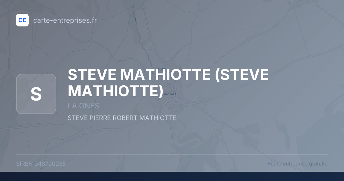 STEVE MATHIOTTE — 948720255 — fiche entreprise