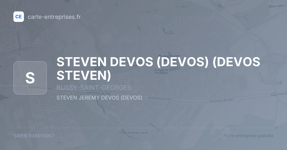 STEVEN DEVOS (DEVOS) (DEVOS STEVEN) — 948913967 — fiche entreprise