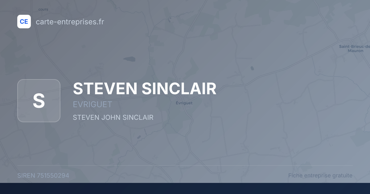 STEVEN SINCLAIR — 751550294 — fiche entreprise