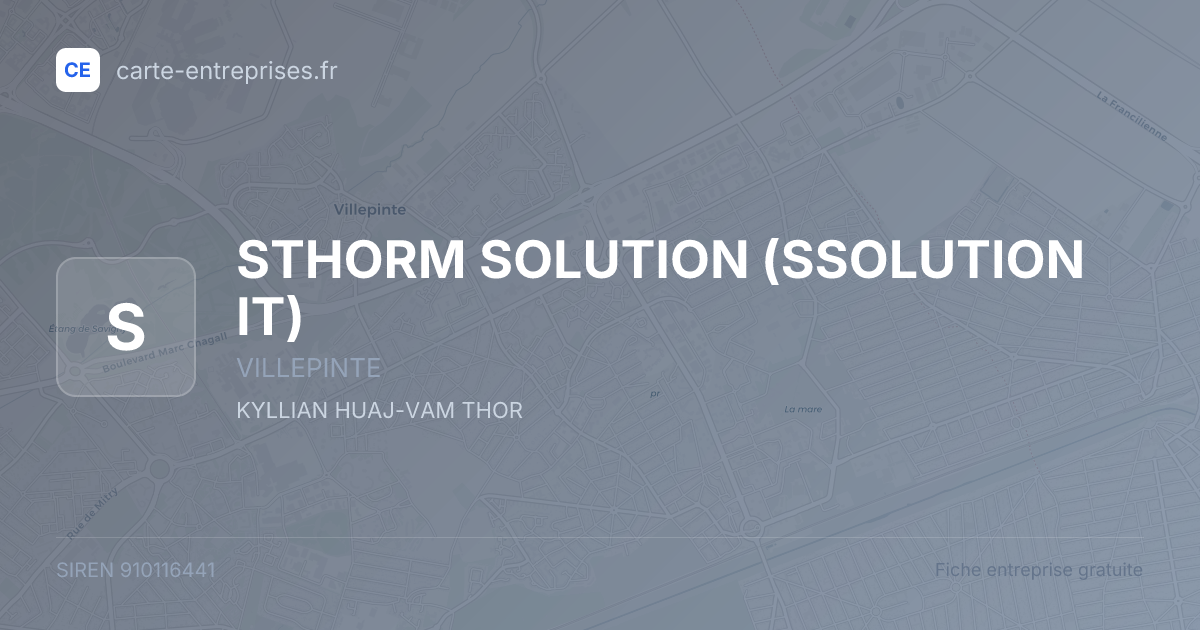 STHORM SOLUTION (SSOLUTION IT) — 910116441 — fiche entreprise