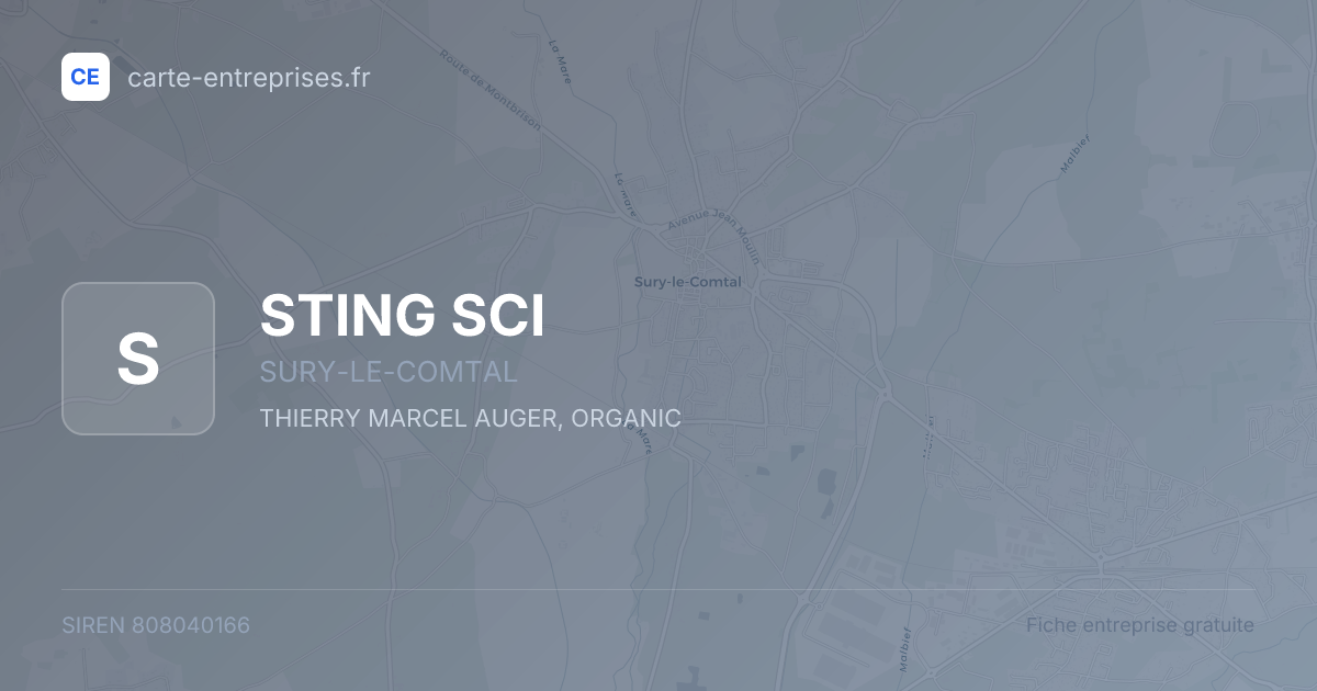 STING SCI — 808040166 — fiche entreprise