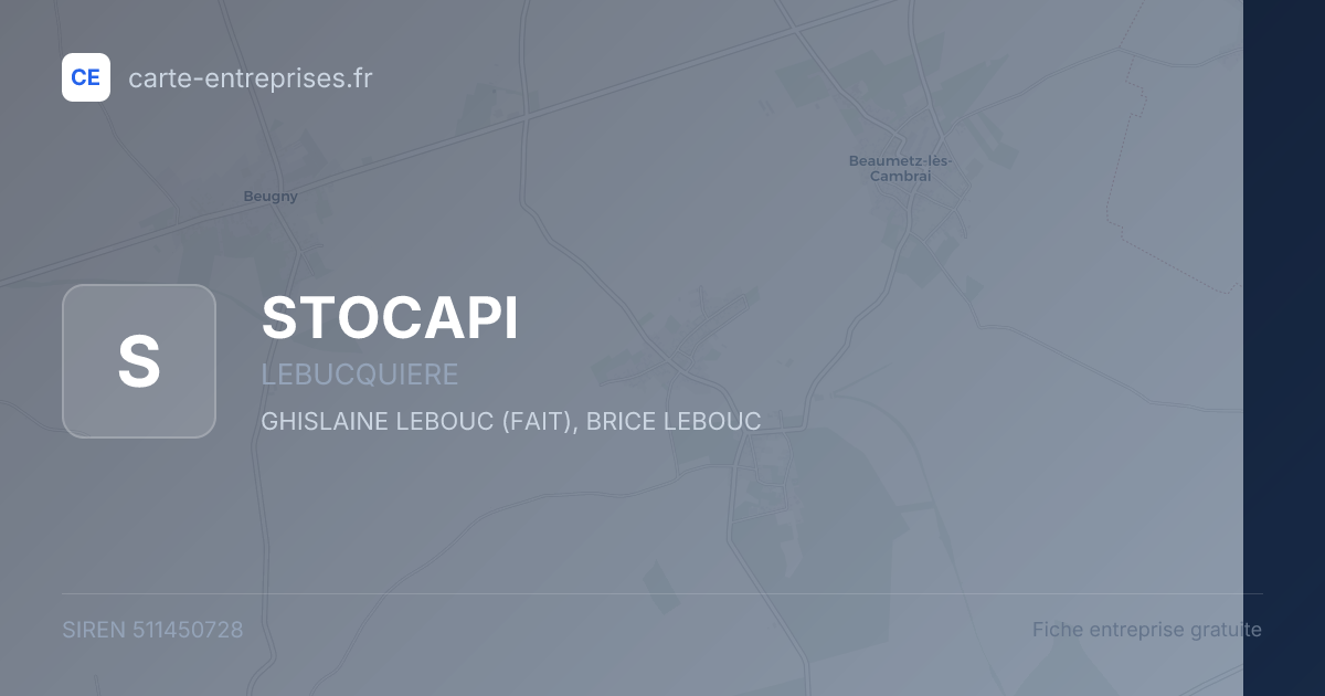 STOCAPI — 511450728 — fiche entreprise