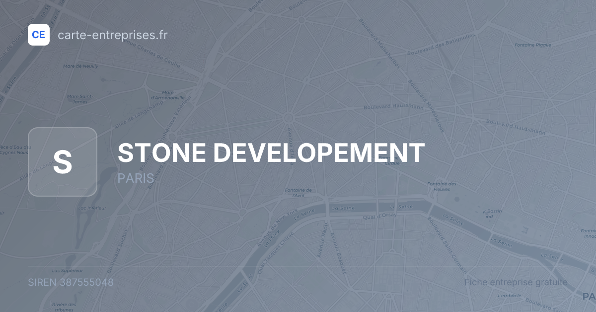 STONE DEVELOPEMENT — 387555048 — fiche entreprise
