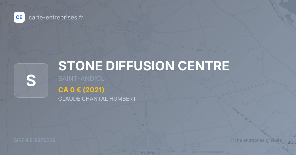 STONE DIFFUSION CENTRE — 818979239 — fiche entreprise
