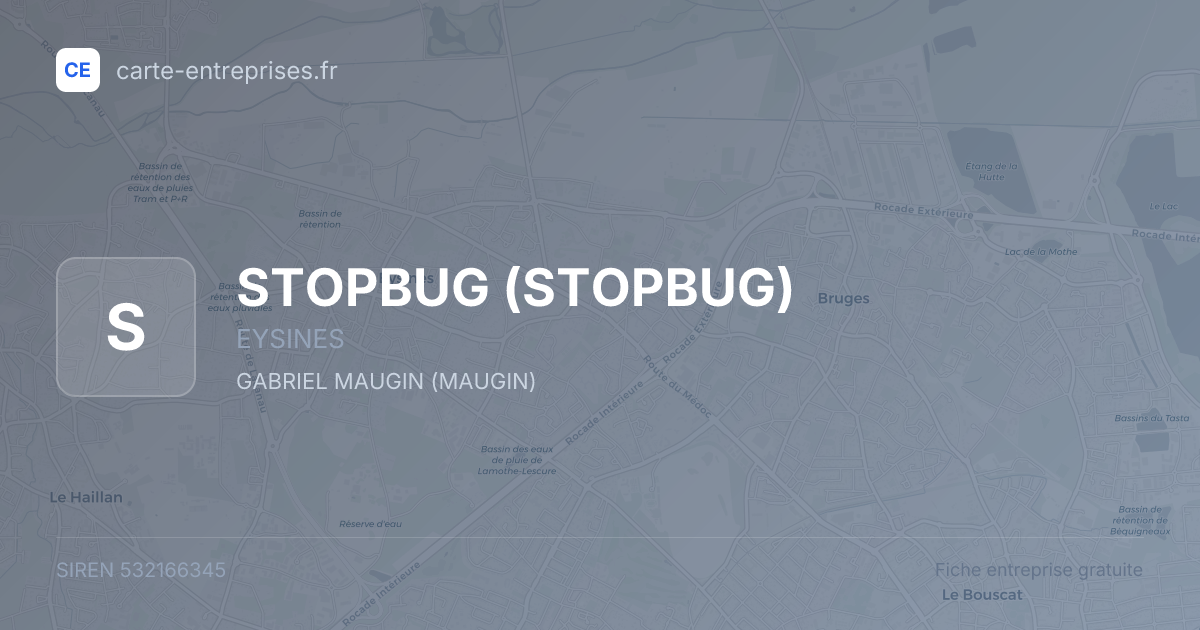 STOPBUG — 532166345 — fiche entreprise