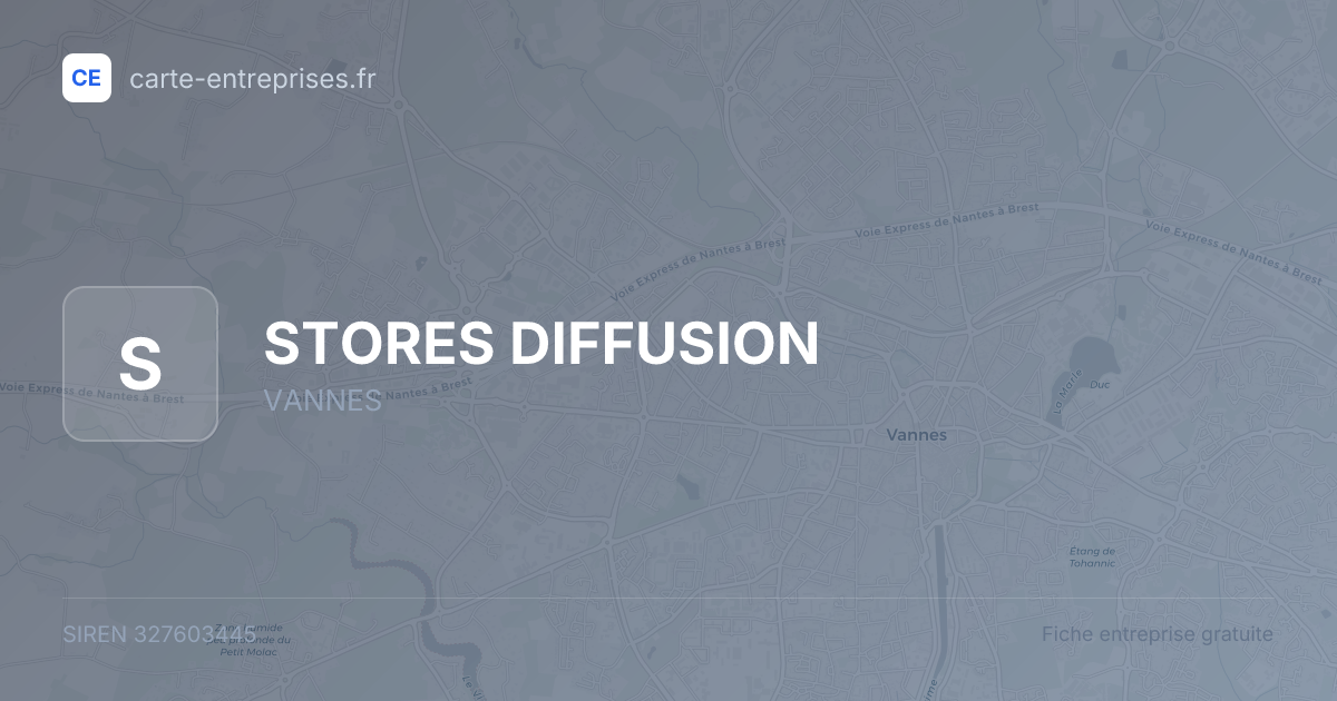 STORES DIFFUSION — 327603445 — fiche entreprise